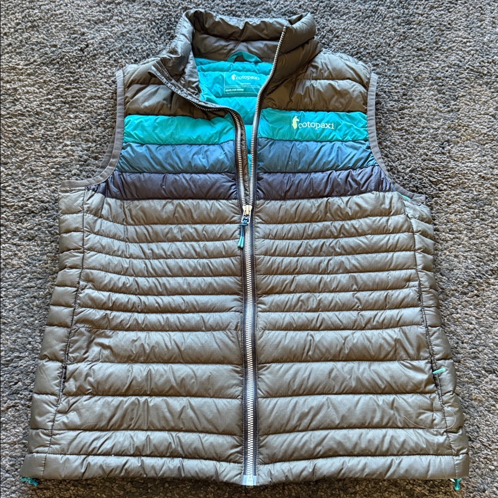 Cotopaxi Gray and Teal Puffer Vest